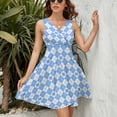 thumbnail image 3 of Heel Glitter Argyle Dress Summer Street Style Dresses Female Sleeveless Printed Sundress, 3 of 7