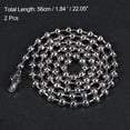 thumbnail image 2 of Uxcell 22" Long 0.18" Diameter Beaded Link Pull Chain Extension 304 Stainless Steel Silver Tone 2pcs, 2 of 5