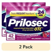 (2 pack) Prilosec OTC, Wildberry Flavor**, 42 Tablets