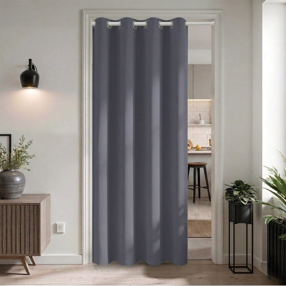 DONGPAI Blackout Curtains for Doorways and Closets, Privacy Door Curtain Room Divider Thermal Insulated Door Curtain, 1 Panel, 52" x 80", Gray