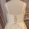 thumbnail image 5 of JAJAHO Girls Satin Dresses Flower Girl Dress Spaghetti Strap Puffy Maxi Ball Gown Wedding Party Prom Wear For Kids 8-13Y, 5 of 6