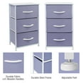 thumbnail image 6 of GGI International 3 Drawer Bedside Nightstand End Table Bedroom Dresser, Pastel Colors Purple, 6 of 6