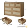 thumbnail image 3 of OAKHAM Commode 7 Tiroirs, Grand Commode en Rotin pour Chambre à Coucher Salon, Chêne Vieilli, 3 of 7