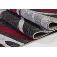thumbnail image 4 of Spirals Abstract Pattern Area Rug Carpet in Red Grey Black, 3x10 (2'7" x 9'10", 80cm x 300cm), 4 of 5