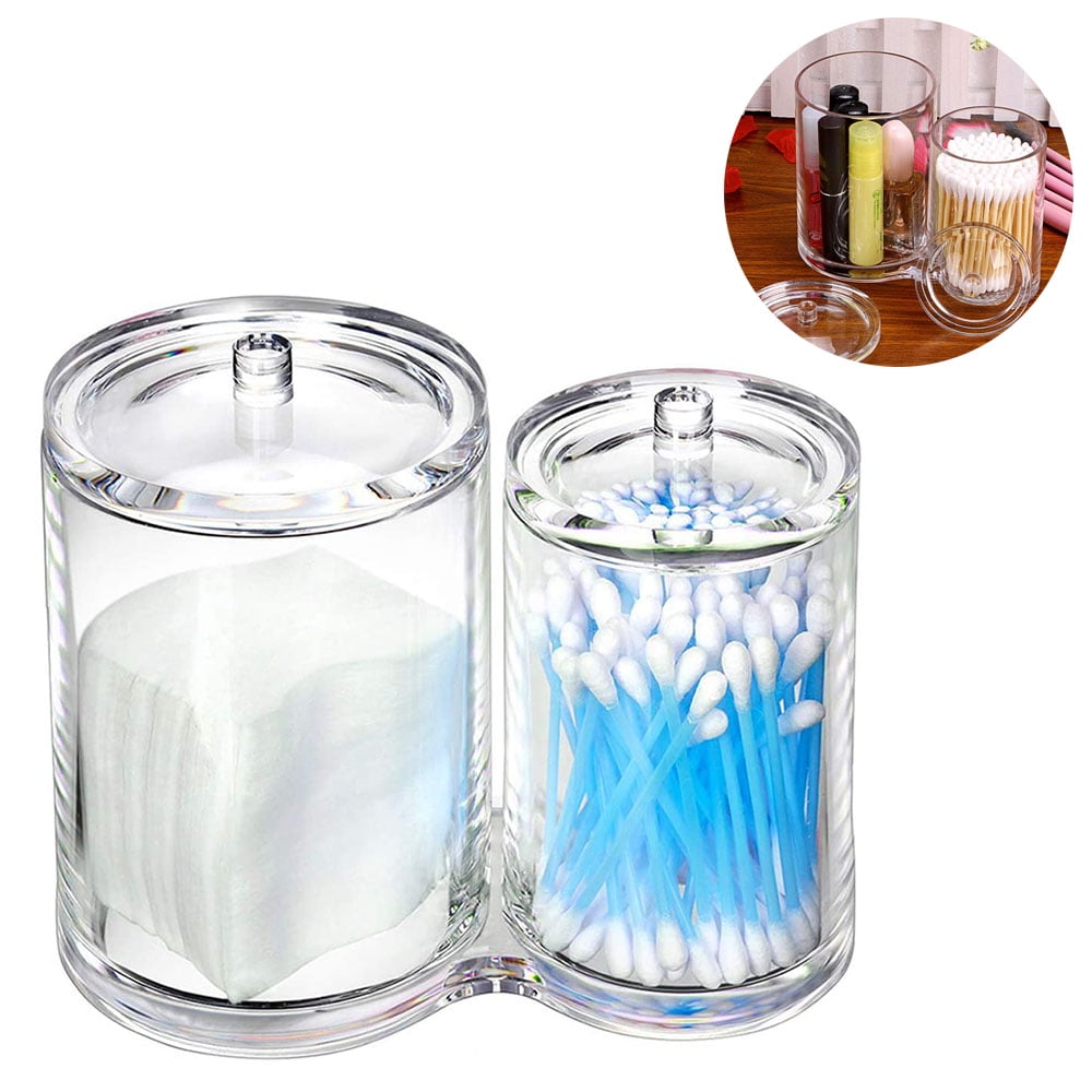 Clear Acrylic Cotton Swab Holder Preminm Quality Round Container Cotton
