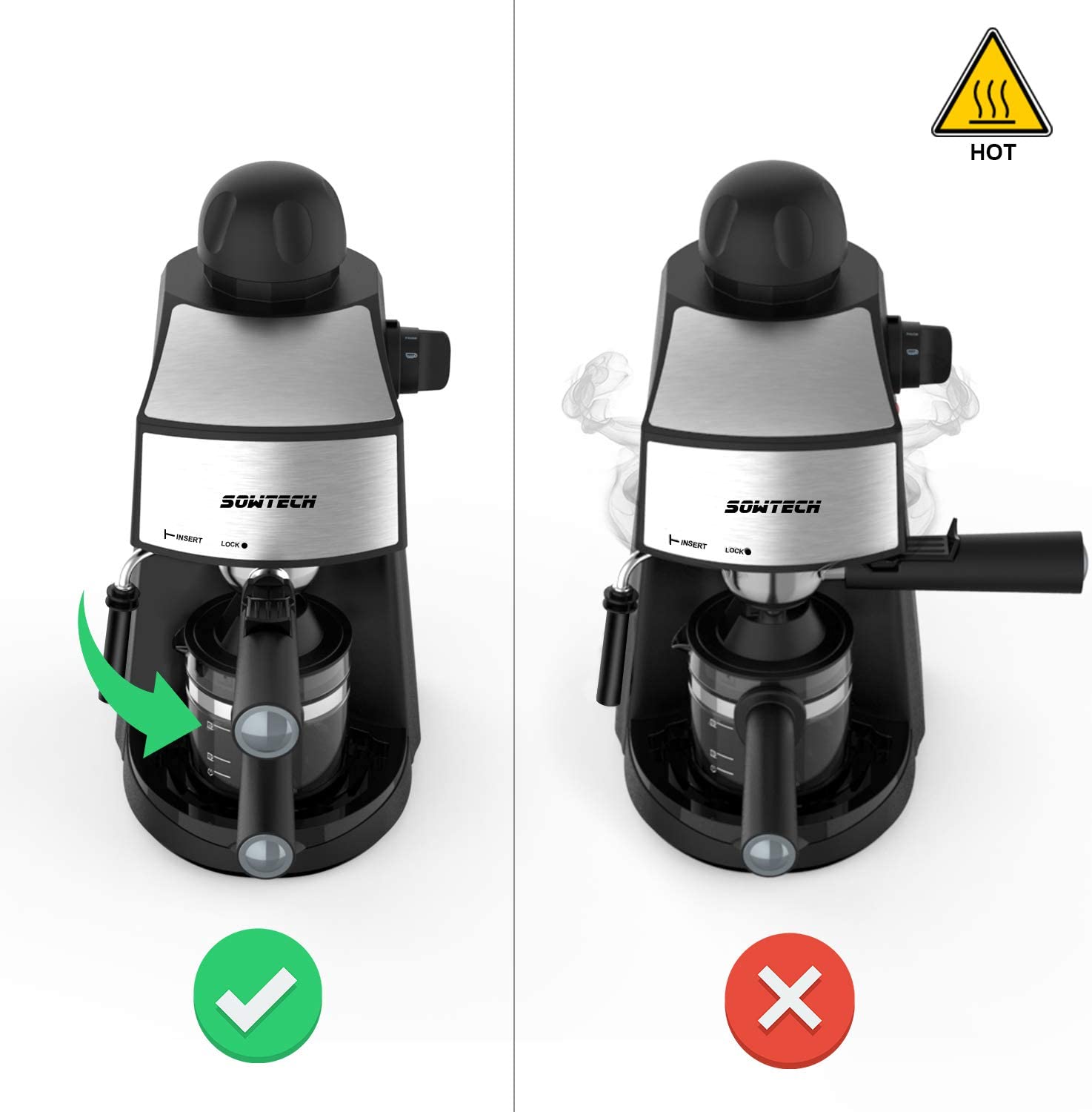 4 Cup Espresso Maker Cappuccino Machine 