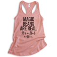 thumbnail image 1 of Magic Beans Are Real It's Called Coffee Tank Top, Ladies Racerback Tank Top, Coffee Tank, Coffee Beans Tank, Desert Pink, X-Large, 1 of 3