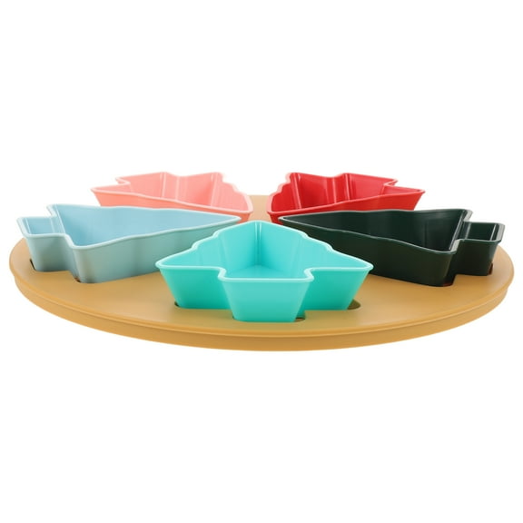 FOMIYES 1Set Multifunctional Christmas Tree Snack Organizer Tray with Divided Candy and Nut Sections