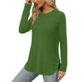 thumbnail image 4 of Inleife Fall Tops for Women 2025 Womens Loose Round Neck Long Sleeved Printed T-Shirt Top, 4 of 6