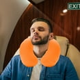 thumbnail image 4 of Inflatable Travel Neck Pillow, Pvc Inflatable Pillow, Ergonomic C Shaped Surround Support Neck Rest, Portable Lightweight Orange Travel Accessory, 4 of 7