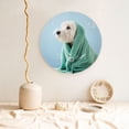 thumbnail image 5 of Bingfone Dog Wrapped in Towel Print Bone China Dinner Decorative Plates,Handmade Ceramic Dinner Plate with Stand for Home Club-10in, 5 of 6