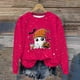 thumbnail image 1 of Heisall Womens Hoodies Halloween-themed Sparkling Print Round Neck Long Sleeve Fleece-lined Casual Sporty Fashion Sweatshirts, 1 of 9