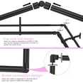 thumbnail image 3 of Black Double Corner Window Curtain Rods with Aluminum End Cap Finials and Brackets,1 Inch Diameter Dual Bay Window Curtain Rods, Adjustable 2 Sided 36-72 Inch Double Drapery Rod, 3 of 12
