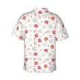 thumbnail image 3 of Daiia Red coral and scallop seashell Hawaiian Shirt for Men Gentle Cotton Regular Short Sleeve Casual-XX-Large, 3 of 9