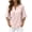 Pink, variant on Women Casual Linen V-Neck Top Striped Boho Vacation Beach Loose Blouse, Pink XXL