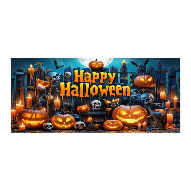Halloween Garage Banner Weird With Its Easy To Install Design Is The Way To Create An Unforgettable For Halloween Parties Or Football Pennant Banner Pennant Frame 13x32 Flags for Room Teen Girls