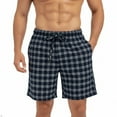 thumbnail image 2 of Men's Flannel Pajama Shorts - Super Soft Cotton Plaid Shorts with Pockets and Drawstrings - Sleep and Lounge Design 5, Large, 2 of 6