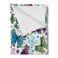 thumbnail image 2 of Butterfly Soft Flannel Fleece Blanket, Colorful Spring Season Animals with Ornamental Wings Hearts and Dots Illustration, Cozy Plush for Indoor and Outdoor Use, 60" x 80", Multicolor, by Ambesonne, 2 of 5