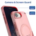 thumbnail image 4 of Allytechgroup Rugged Back Case for iPhone 16e, Compatible with MagSafe Full Body Protection Soft TPU Bumper Shockproof Anti-Scratch Magnetic Case with Kickstand for iPhone 16e, Pink, 4 of 7