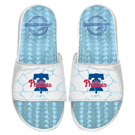 Men s ISlide White Philadelphia Phillies Ice Gel Slide Sandals