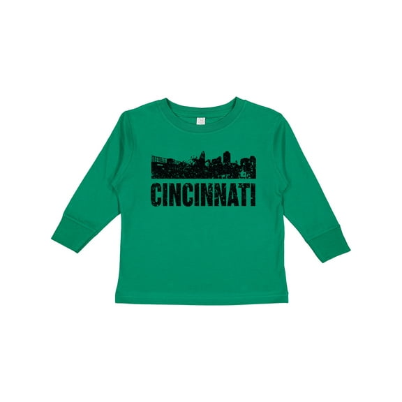 Inktastic Cincinnati Skyline Grunge Boys or Girls Long Sleeve Toddler T-Shirt