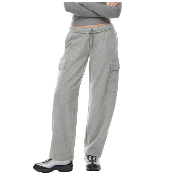 Susanny Pantalon de Survêtement Petite Taille Bas Resserré Poches à Cordon Jambe Droite Taille Haute Pantalon de Survêtement Femme Grande Taille Chandails en Molleton Mignons Confortables Cargo Ample Pantalon Décontracté Évasé Jogger
