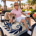 thumbnail image 3 of Golf Cart Seat Covers for 2 Seater,Navy Blue Teal Coastal Microfiber Cart Seat Towel Blanket,Abstract Art Nautical Ocean Conch Absorbent NonSlip Bench Seats Protector for Golf Course 51"x31", 3 of 9