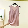 thumbnail image 2 of Besolor Womens Pajama Tank Tops Front Pleated Crewneck Sleeveless Shirts Lightweight Casual Loose Comfy Sleepwear Tee Tanks, 2 of 5