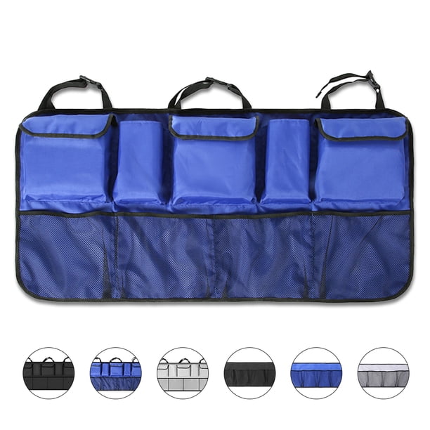 sweethay Bolsa organizadora para asiento trasero de maletero de coche SUV, bolsa de almacenamiento ajustable para asiento trasero, red de gran capacidad, Ventana automotriz azul sweethay VI001425-02