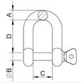 thumbnail image 2 of MarineNow 316 Marine Stainless Steel D-Shackle Choose Size and Quantity (08 mm (5/16"), 10-Pack), 2 of 2