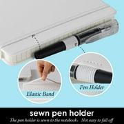 RTHG-Small Notebook Pocket Size Journal 3.7" x 5.7", 3 Pack, (White, Grey, Black), 408 Pages, A6 Mini Notepad with Pen, Small Leather Note Book, 100GSM Lined paper, Hardcover