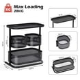 thumbnail image 7 of KINGRACK 3 Tier Rotating Bathroom Counter Organizer, Bathroom Storage Organizer, Vanity Tray Organizer for Bathroom Countertop, Kitchen Spice Rack,Black, 7 of 7