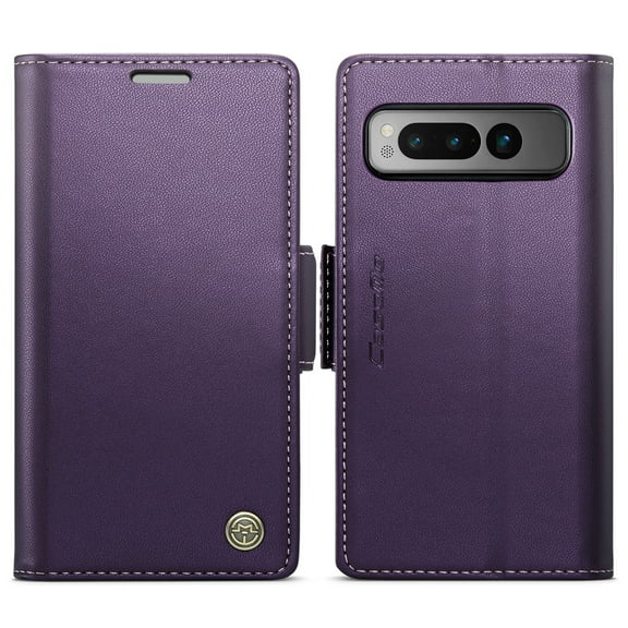 Allytech Vintage Leather Case for Google Pixel 9 Pro / Pixel 9 , Vintage Premium PU Leather Flip Folio Stand Shockproof Stand Protective Cards Business Type Phone Case Cover for Women Men, Purple