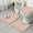 Pink Highland Cow, variant on White Hyena Pattern Bathroom Rugs Sets 3 Piece,Toilet Cover Set,Absorbent Non Slip Bathroom Mats Sets with U-Shaped Contour Rug Toilet Rug Set