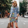 thumbnail image 4 of Easygdp Fruit Ice Cream para Vestido Transpirable de Mujer, Vestido Suelto de Manga Corta con Pliegues y Bolsillos para el Verano, 4 of 7