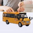 thumbnail image 2 of Simulación de autobús escolar, modelo de aleación, juguetes para jugar a , 5 juguetes abiertos con luz para decoración, colección para, 2 of 6