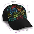 thumbnail image 2 of Naloa Play Game Start Adult adjustable Print Baseball Hat, Patchwork curved brim baseball capfor Men and Women, One Size, 2 of 5
