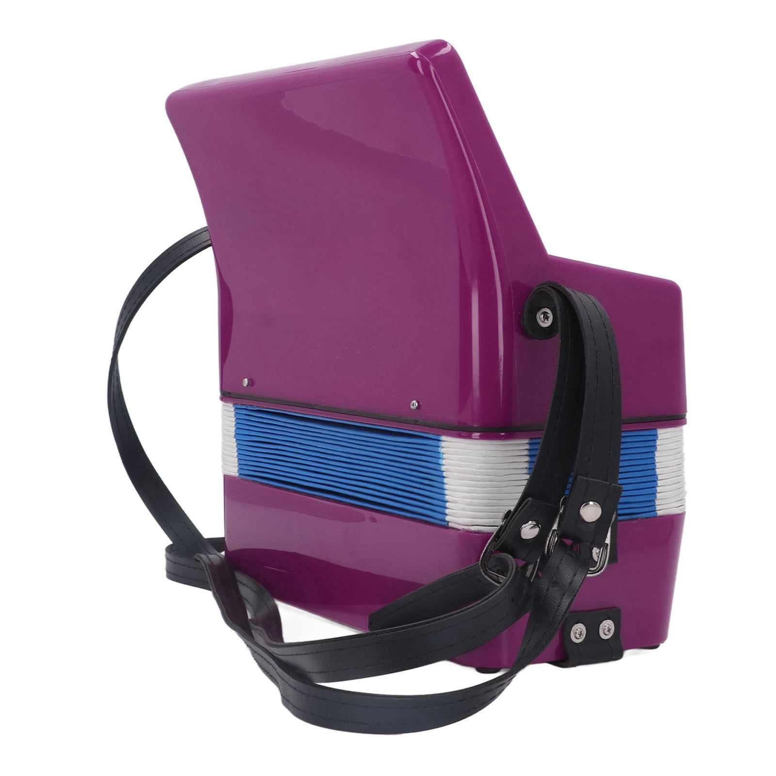 Piano Accordion 9.1 X 9.1 X 3.9 Inches Entry Level Piano Accordion ABS Plastic With Retractable Leather Strap 17 Keys 8 Bass Keys Entry Level Accordion Portable Accordion For Kids Beginners