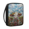 thumbnail image 2 of ZUXONGSY Cow Daisy Flower Cloud Print Bible Cover for Women Men Bible Case Bible Carrying Case with Handle Large Church Bag Zippered Bible Tote Bible Gift Handbag, 2 of 6