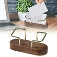 thumbnail image 1 of Product Business Card Holder 2 | Product High End Minimalist Walnut Wood Card Display Rack for Hotels and Stylish Metal Name Card Storage | Platform Wood Business Card Holder for Desk Gold Metal, 1 of 4