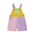 thumbnail image 3 of Kids Toddler Girl Boy Adorable Contrast Color Suspender Overalls Sleeveless Adjustble Straps Summer Romper Jumpsuit, 3 of 3