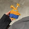 thumbnail image 4 of BINUFF is suitable for AirPods Pro plush protective case, cute 3D cartoon frog design, furry TPU cover, with keychain, 4 of 14