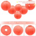 thumbnail image 4 of Faroles de papel rojos Yosawa, 6 unidades, decoración redonda de 20 a 30 cm, 4 of 5
