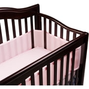 BreathableBaby Breathable Mesh Crib Liner – Classic Collection – Pink – Fits Full-Size Four-Sided Slatted and Solid Back Cribs – Anti-Bumper
