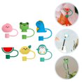 thumbnail image 4 of 6 Pcs Embouts de Pailles Réutilisables en Silicone Embouts de Paille Couvre-Embouts de Paille pour Enfants, 4 of 7