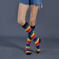thumbnail image 2 of Bas Imprimé Arc-en-Ciel pour Femme Style Genou-Haut, 2 of 5