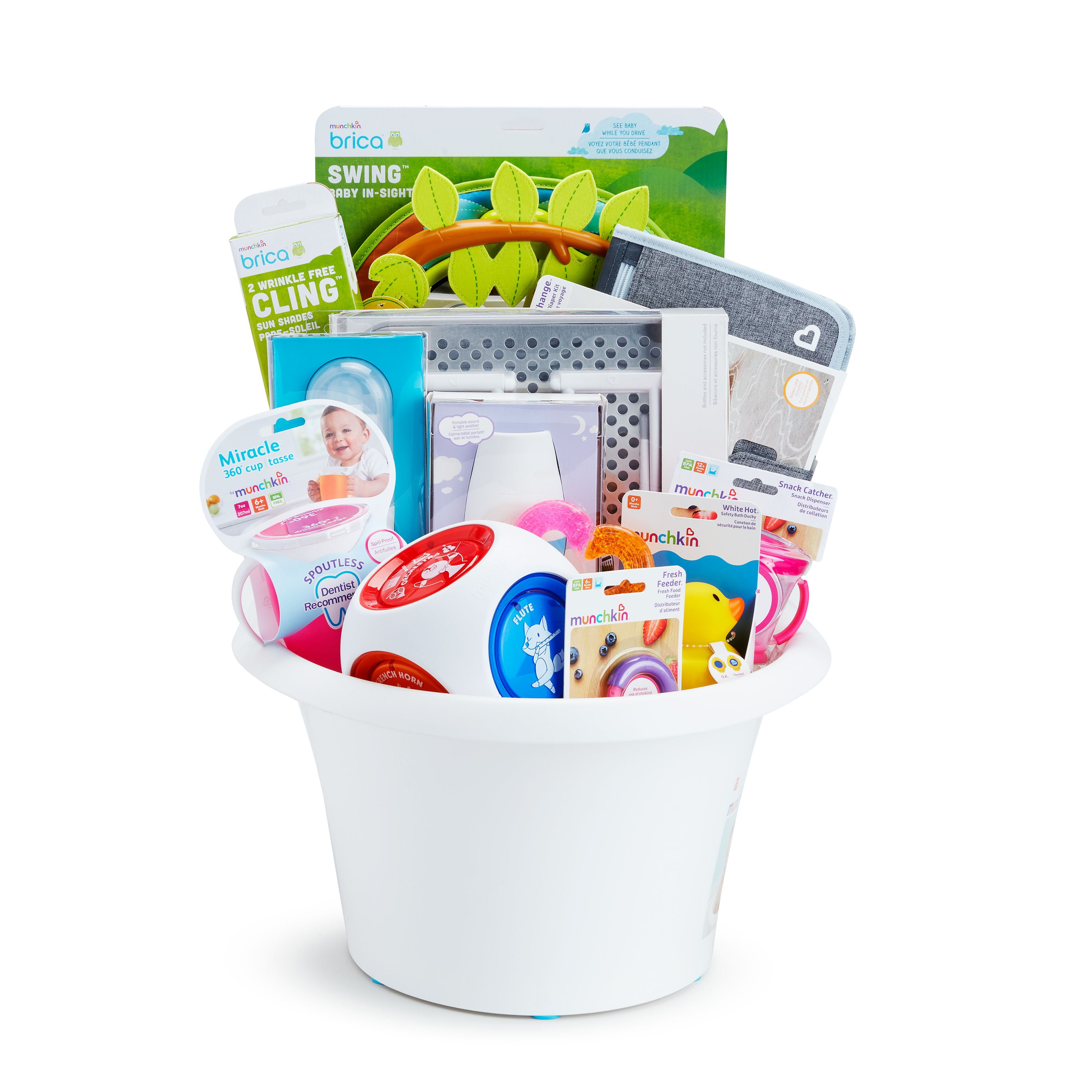 Munchkin® VIB Baby Gift Basket, Great for Baby Showers, Includes 20 Baby Products, Pink, Unisex