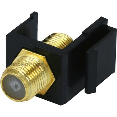 UPC: 0844660065449 | Monoprice Modular F-Type Female Coupler Keystone Jack – Black