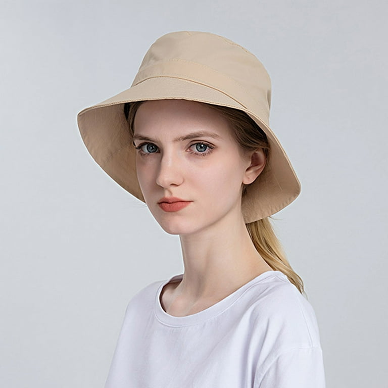 nsendm Women Sun Hat Wide Brim Beach Hat Adjustable Bucket Hat Summer Hats  Small Bucket Hat Hat Beige One Size