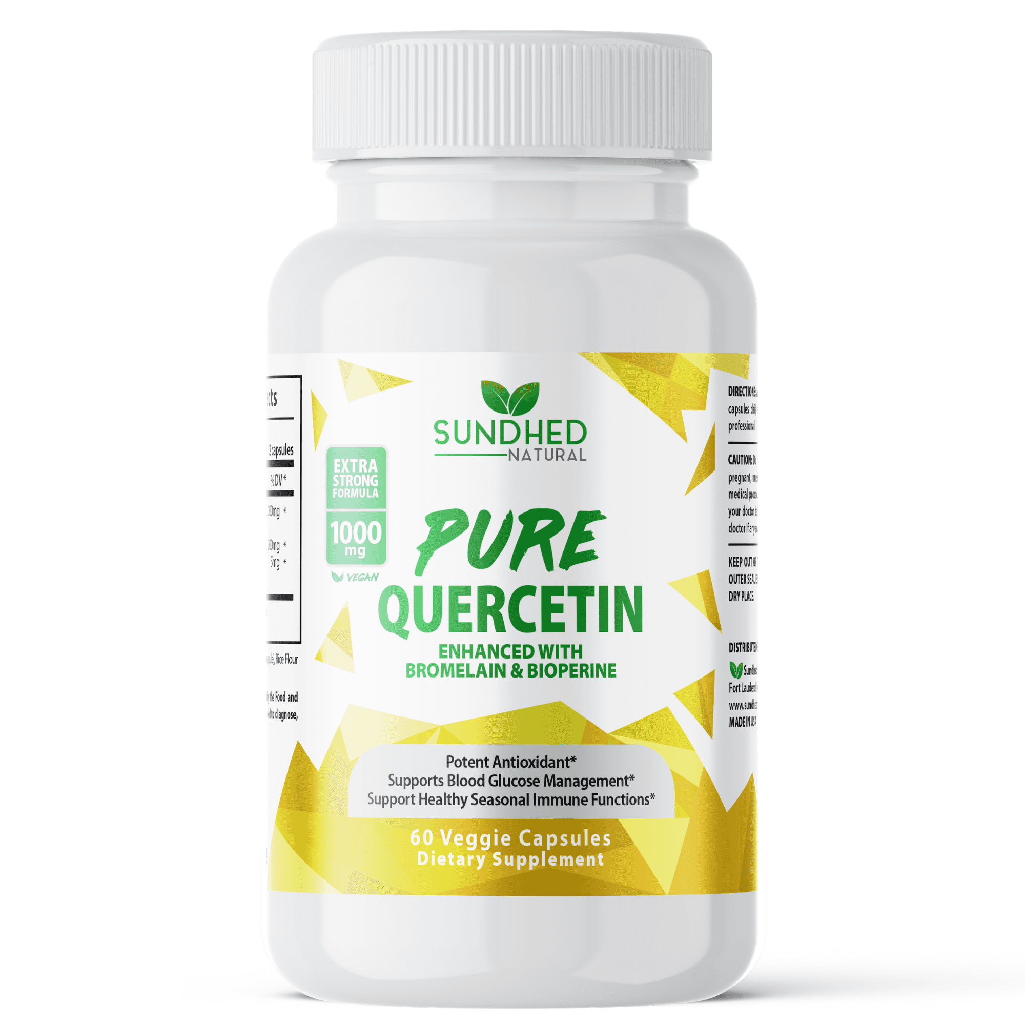 Sundhed Natural Pure Quercetin with Bromelain & Bioperine Repisratory